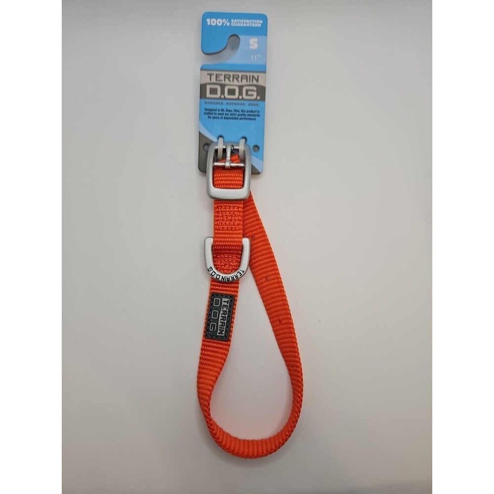 NWT Terrain Dog Collar Size S Small Solid Orange 11" 5/8 Thick Adjustable D.O.G.